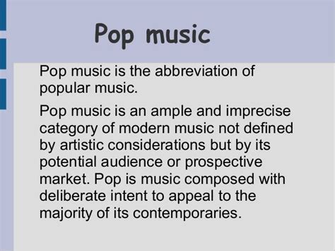 pop music meaning: The influence of pop music on modern society