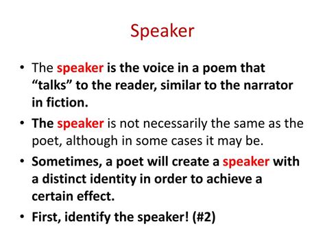 what is a speaker in poetry? the speaker as a guide to understanding the poem's meaning